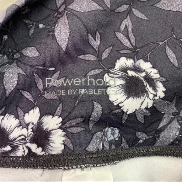 Fabletics Powerhold Workout Leggings Gray Size M Floral - Picture 5 of 7